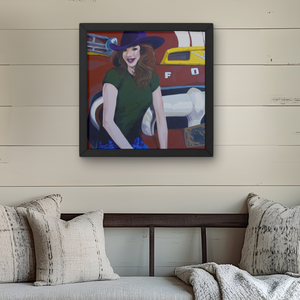 Original artwork by Deb Penk displayed in a western interior