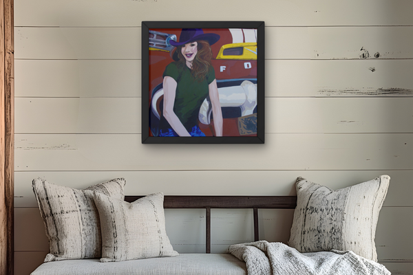 Original artwork by Deb Penk displayed in a western interior